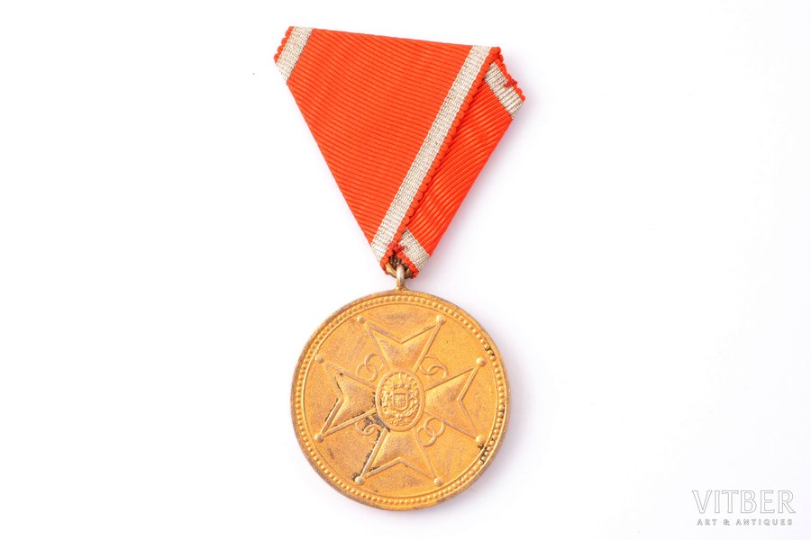 медаль, знак отличия Креста Признания, 1-я степень, серебро, позолота, 875 проба, Латвия, 20е-30е годы 20го века, мастер С. Берц