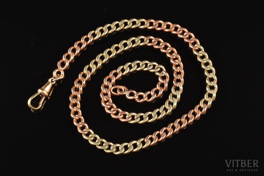 часовая цепь, золото, 56 проба, 29.7 г., размер изделия 43 см, 1896-1907 г., Российская империя