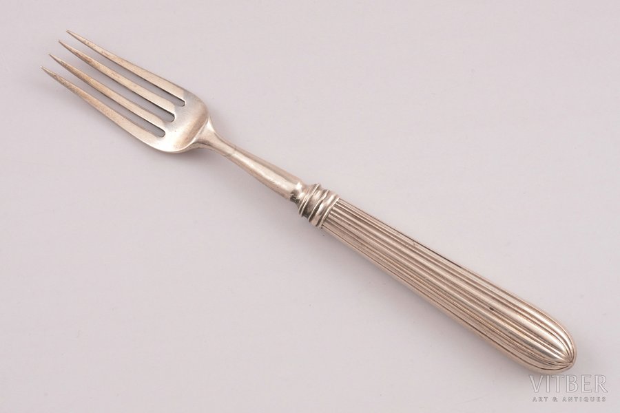 fork, silver, 84 standard, 57.45 g, 18.7 cm, 1872, St. Petersburg, Russia