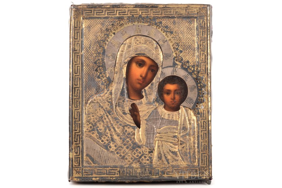 icon, Kazan icon of the Mother of God, board, silver, painting, guilding, 84 standard, Russia, 1895, 17.8 x 14.4 x 2.5 cm