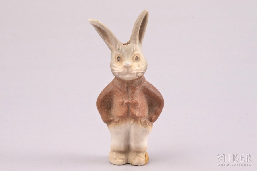 figurine, Rabbit (Christmas tree toy), Riga (Latvia), Riga porcelain factory, author's edition, molder - Aria Tsipruse, the 90ies of 20th cent., the 80ies of 20th cent., 4.9 cm