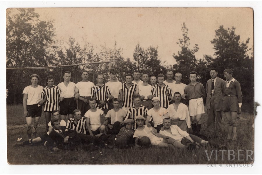 фотография, футбольная команда, Латвия, 20-30е годы 20-го века, 13,8x8,8 см
