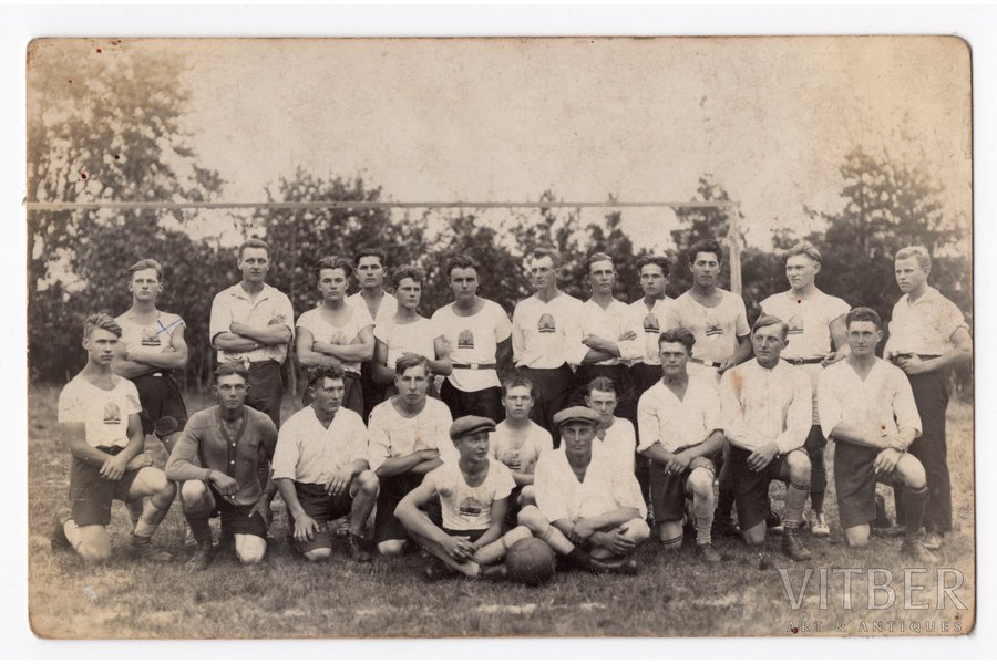 photography, football team, Latvia, 20-30ties of 20th cent., 14x8,8 cm