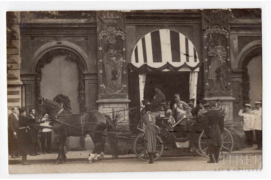 фотография, визит царя Николая II, Рига, 1910 год, Латвия, Российская империя, начало 20-го века, 13,8x8,8 см