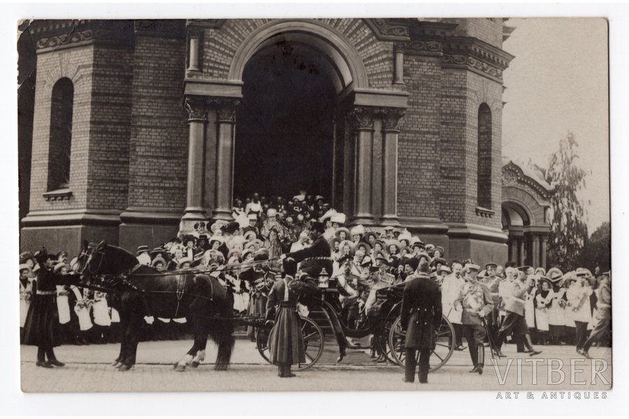 фотография, визит царя Николая II, Рига, 1910 год, Латвия, Российская империя, начало 20-го века, 13,8x8,8 см