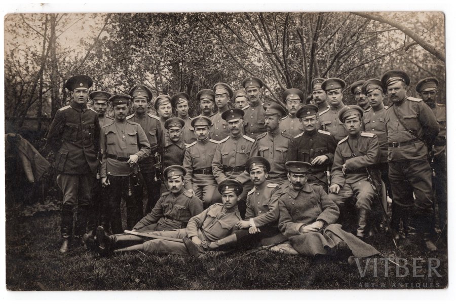 фотография, Русская императорская армия, офицеры, Российская империя, начало 20-го века, 14x8,8 см