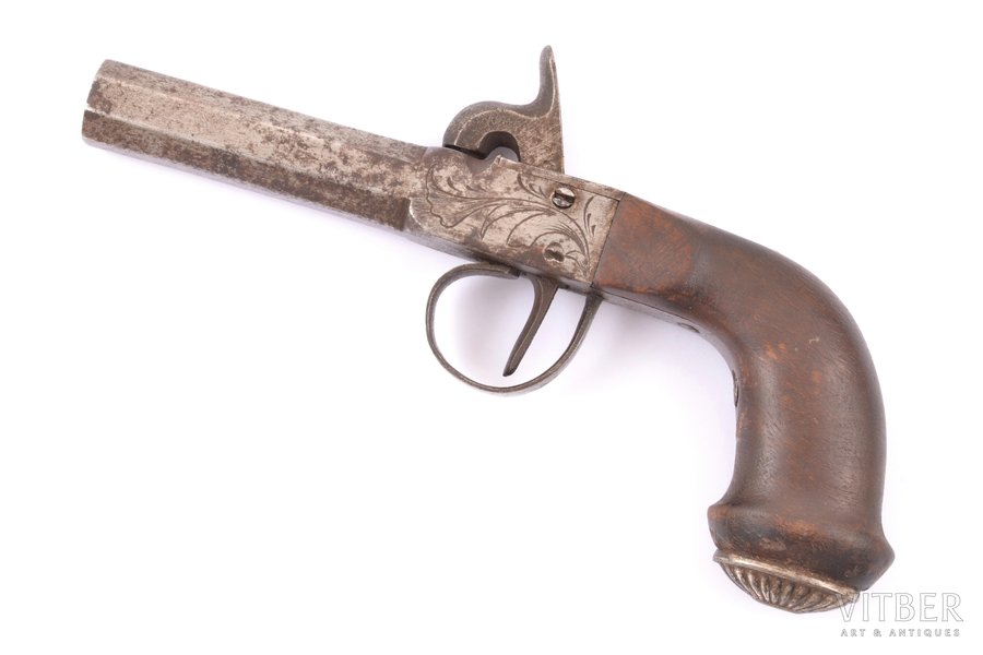pistol, caplock mechanism, 18.5 cm, the 1st half of the 19th cent.