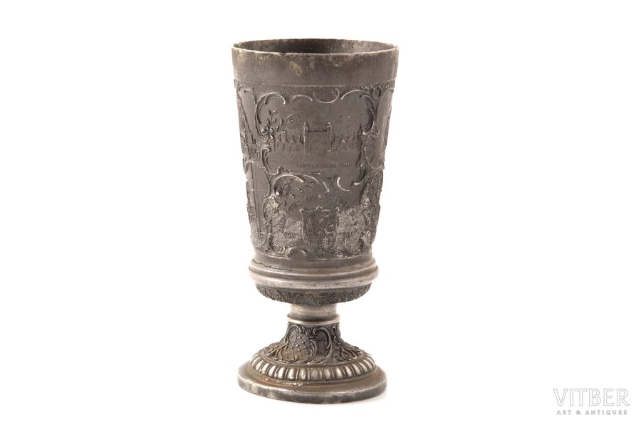 cup, "700th anniversary of Riga, 1201-1901", tin, Latvia, Russia, 1901, h 16.8 cm