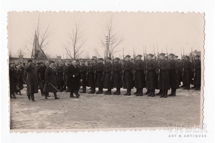 photography, Latvian Army, parade, President of Latvia Alberts Kviesis, Latvia, 20-30ties of 20th cent., 13,5x8,2 cm
