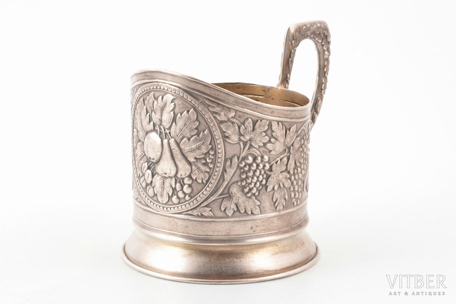 tea glass-holder, silver, 875 standard, 98.60 g, h (with handle) 8.8 cm, Ø (inside) 6.6 cm, "Moscow Jeweller" artel, 1927-1946, Moscow, USSR