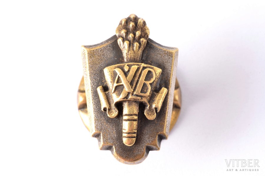 miniature badge, Army Staff Battalion, Latvia, 20-30ies of 20th cent., 22.5 x 14.6 mm