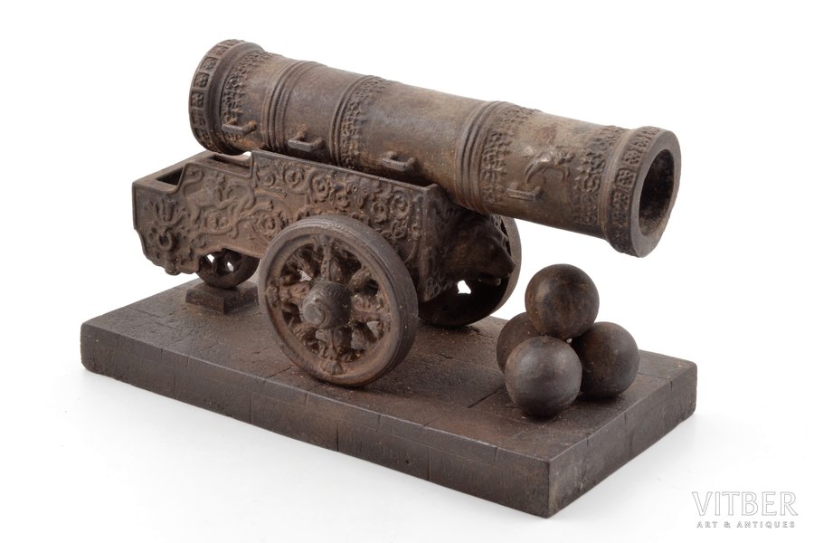 sculpture, "Tsar Cannon", model by V.P. Kreitan, cast iron, 14.8 x 24.2 x 12 cm, weight 3450 g., USSR, Kasli, the 20ties of 20th cent.