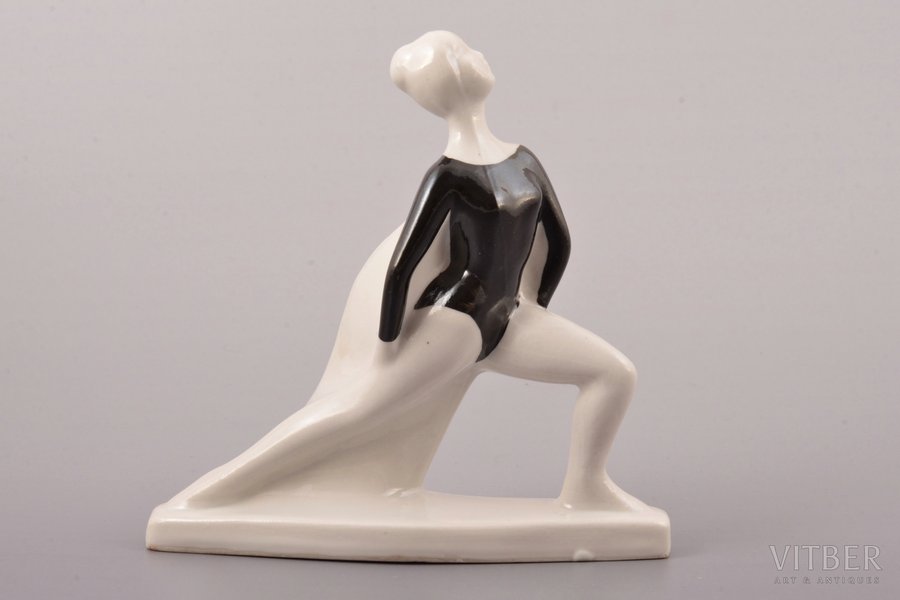 figurine, Gymnast, porcelain, Riga (Latvia), USSR, Riga porcelain factory, molder - Beatrice Karklina, the 60ies of 20th cent., h 11.6 cm, second grade