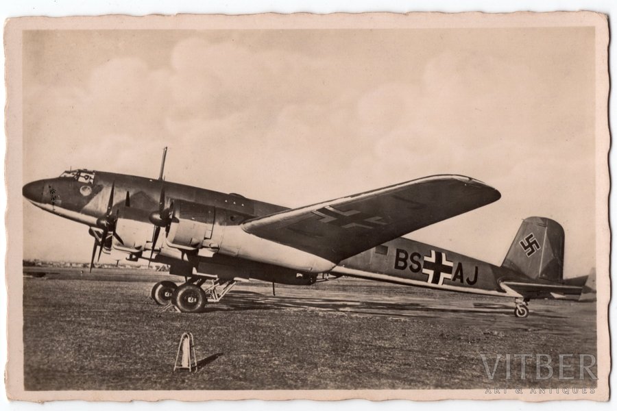 fotogrāfija, vācu Luftvafes FockeWulf Fw 200c "Condor", Vācija, 20. gs. 40tie g., 14,2x9,2 cm