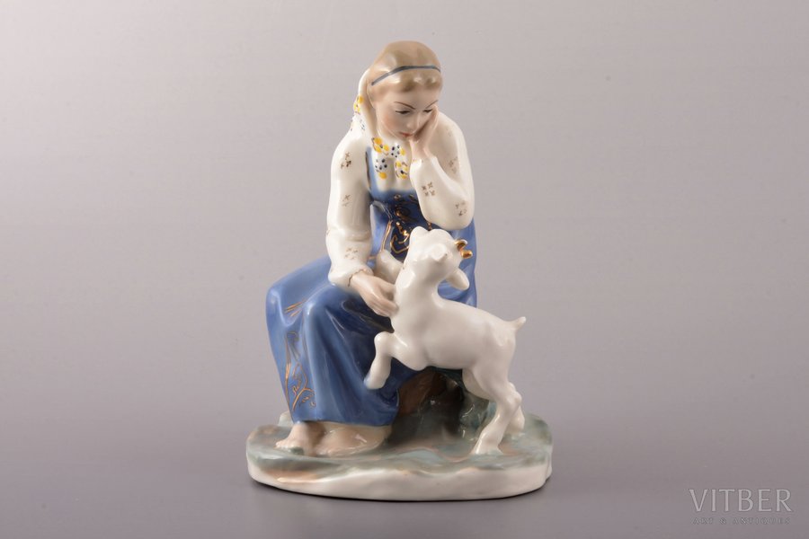 figurine, Sister Alyonushka and Brother Ivanushka, porcelain, USSR, LZFI - Leningrad porcelain manufacture factory, molder - A. Kiselyov, the 50-60ies of 20th cent., 18 cm