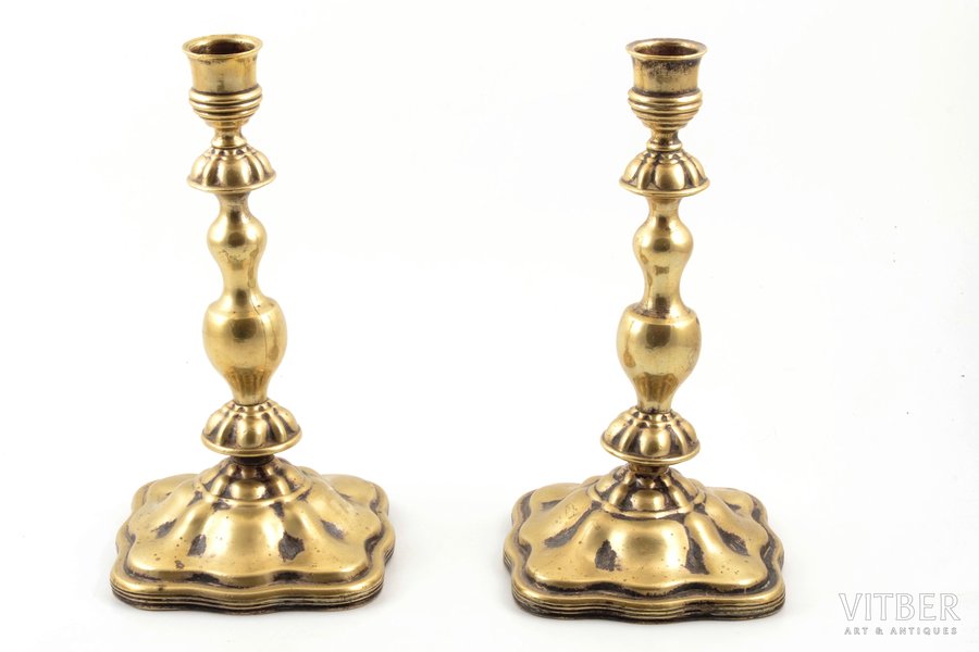 pair of candlesticks, Fraget, Warszawa, Russia, Congress Poland, the 2nd half of the 19th cent., h 21 cm