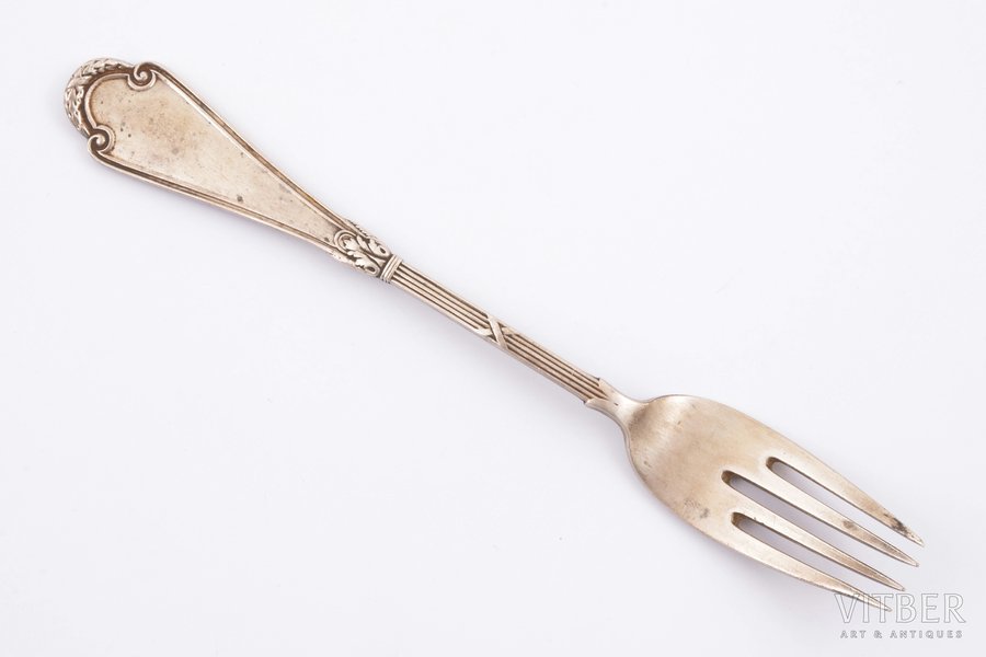 fork, silver, 84 standard, 67.05 g, 18.6 cm, "Fabergé", 1908-1917, Moscow, Russia