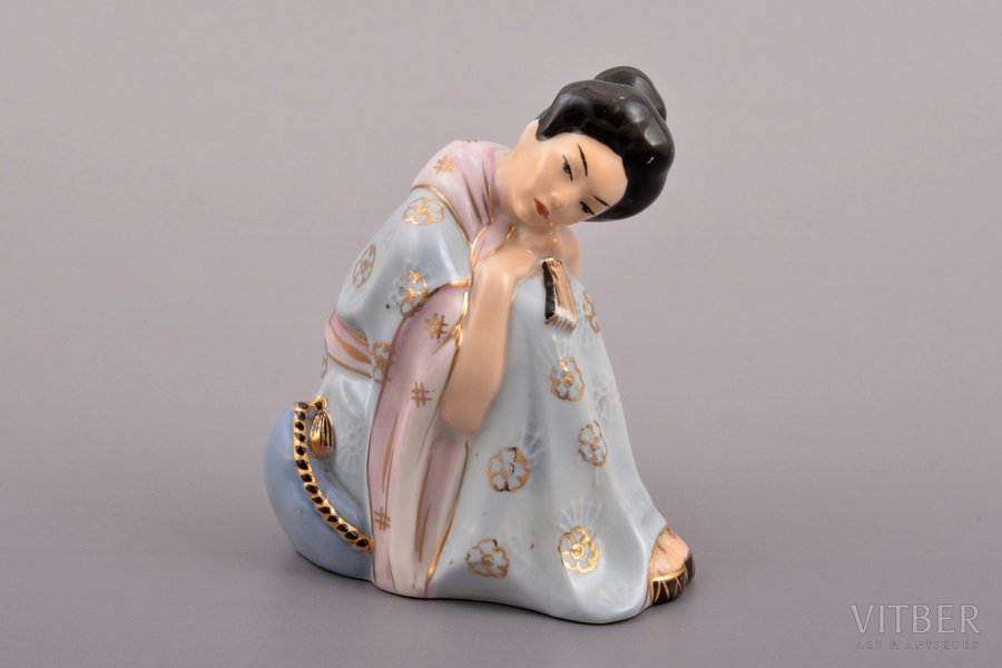 figurine, Chio Chio San, porcelain, Riga (Latvia), USSR, Riga porcelain factory, molder - Rimma Pancehovskaya, the 50ies of 20th cent., 9.5 cm