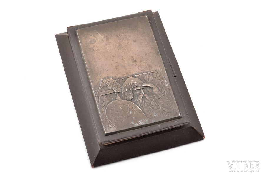 notebook, silver, "Bogatyr", 875 standard, silver stamping, 21 x 15.1 x 4 cm, USSR