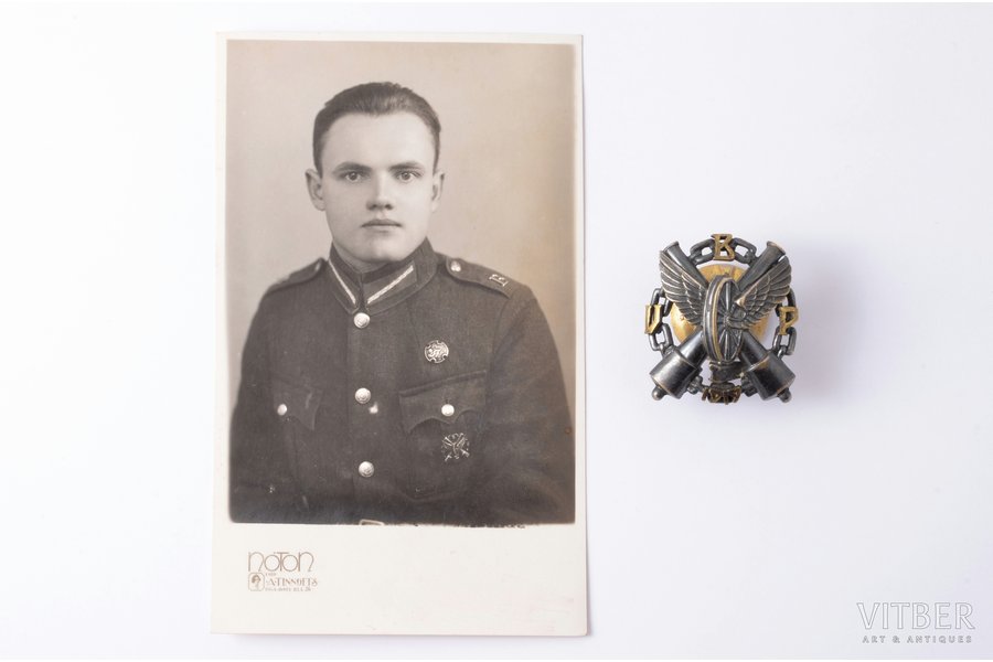 badge, a photo, Armoured train regiment, Latvia, 20-30ies of 20th cent., 38.2 x 34.3 mm