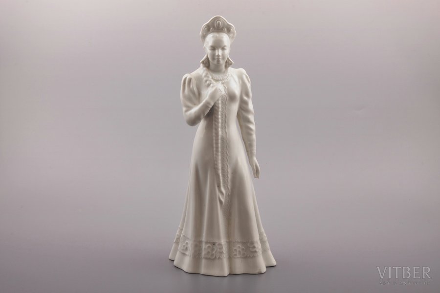 figurine, Mistress of the copper mountain, porcelain, Riga (Latvia), USSR, sculpture's work, molder - Asta Brzhezitckaya, the 50ies of 20th cent., h 31.3 cm, was not in the circulation, moulded in RPF; chip on the fingertips
