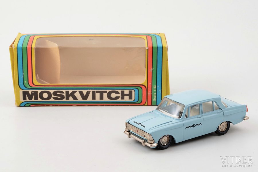 автомодель, Москвич 412 № А2, "Такси", металл, СССР, 1983-1987 г.