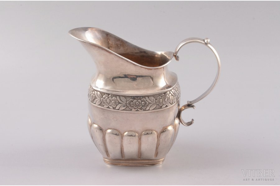cream jug, silver, 84 standard, 129.5 g, 10 cm, the 1st half of the 19th cent., Saratov, Russia