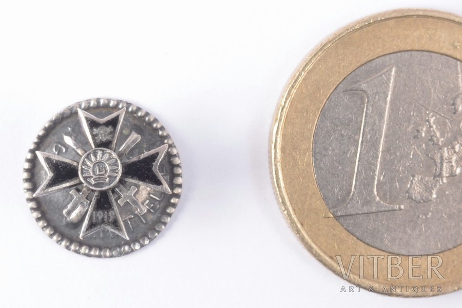 миниатюрный знак, Латгальский партизанский полк, Латвия, 1919-1922 г., 10 x 10.5 мм, 0.75 г