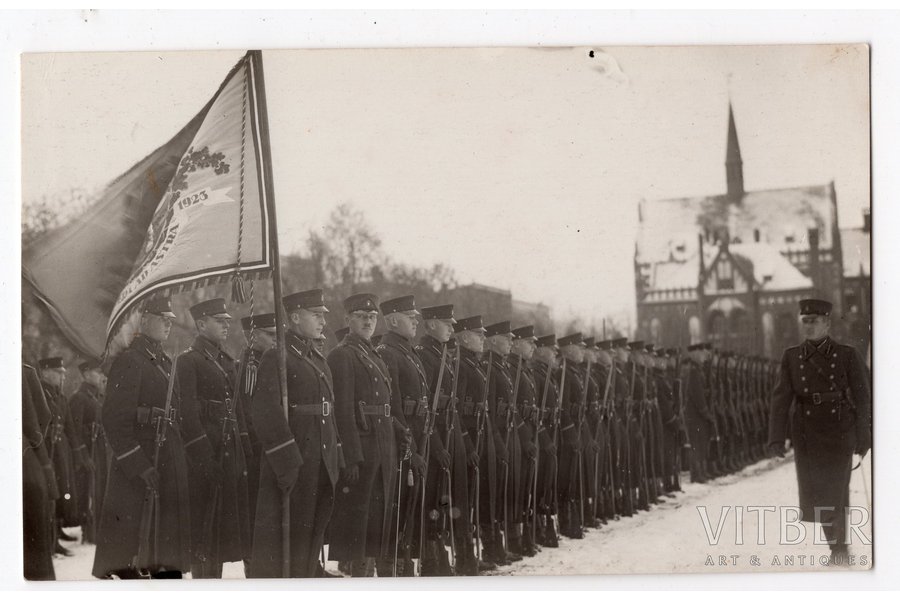 фотография, Латвийская армия, Рига, военная школа, Латвия, 20-30е годы 20-го века, 13,8x8,5 см