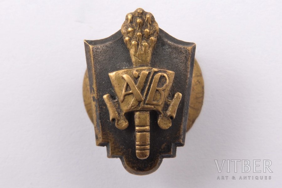 miniature badge, Army Staff Battalion, Latvia, 20-30ies of 20th cent., 22 x 14.7 mm