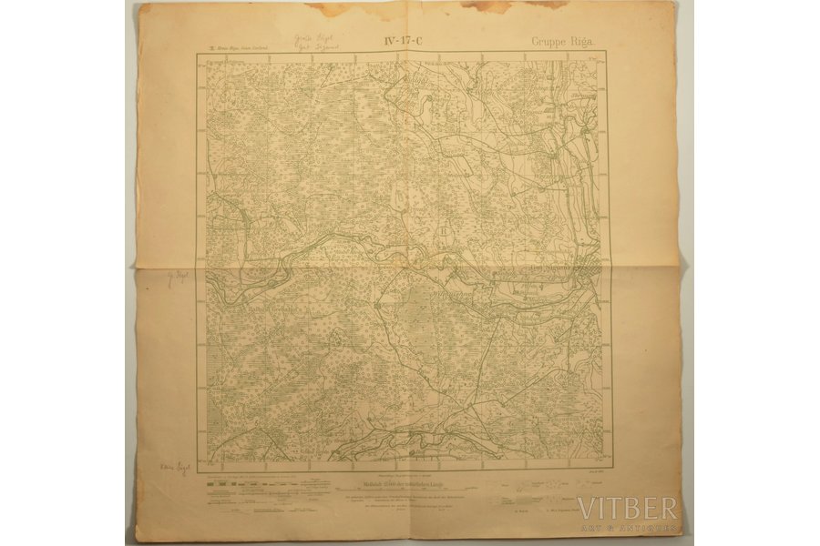 map, World War I, Riga distric...