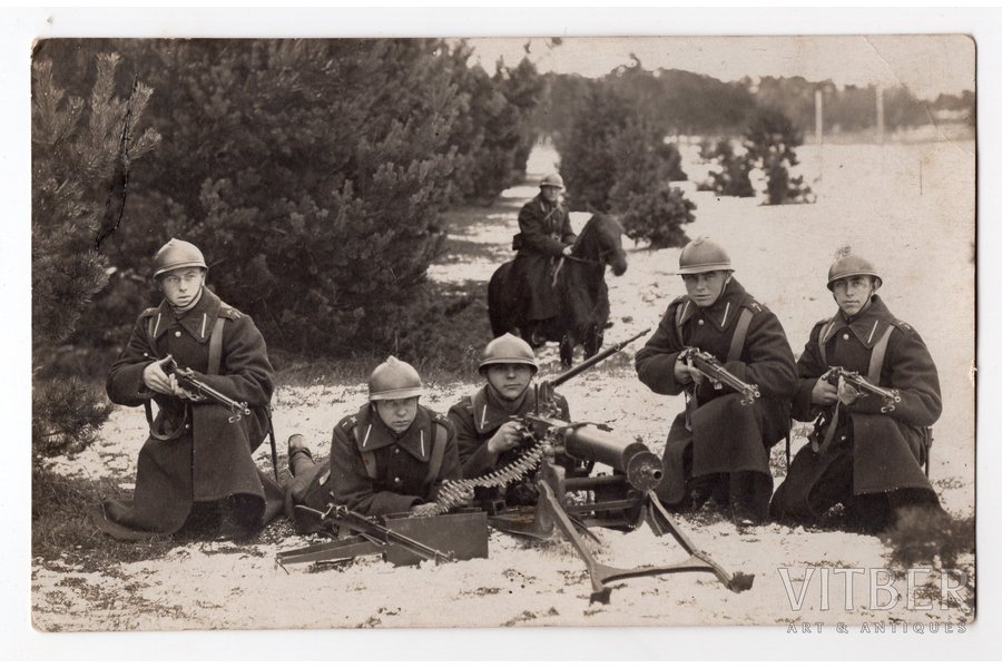 фотография, Латвийская армия, 1-й Лиепайский пехотный полк, Латвия, 20-30е годы 20-го века, 13.6x8.6 см