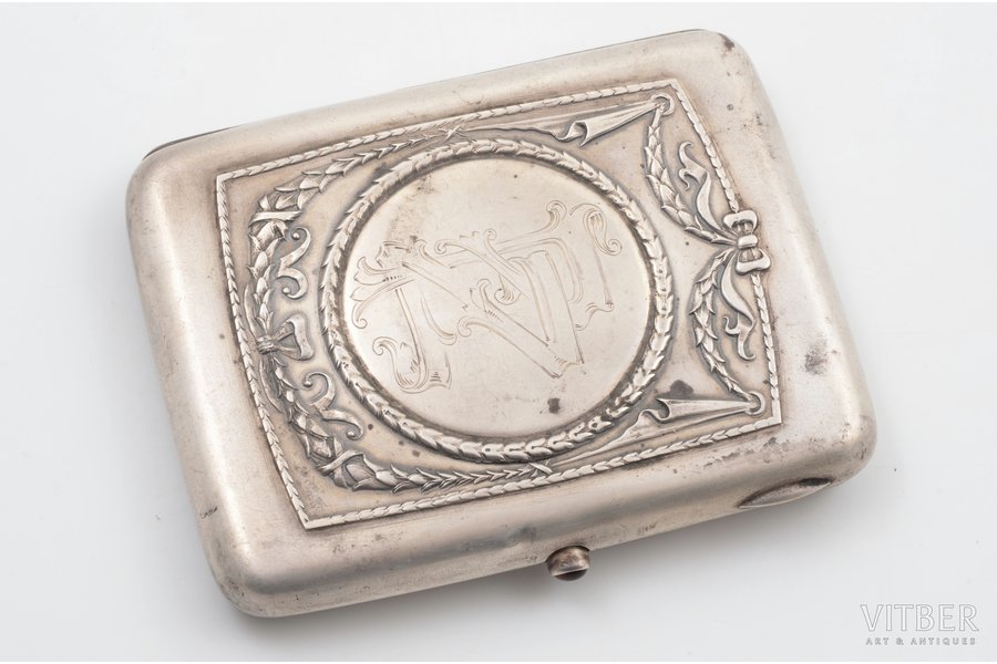 cigarette case, silver, 875 st...