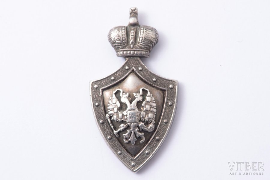 badge, Imperial Philanthropic Society for Vocational Education of Poor Children, silver, 84 standard, Russia, 1898, 40 x 21.3 mm, 11.75 g