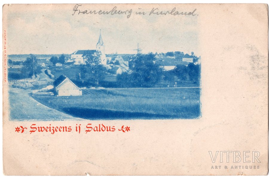 atklātne, Saldus, Latvija, Krievijas impērija, 20. gs. sākums, 14.2x9.2 cm