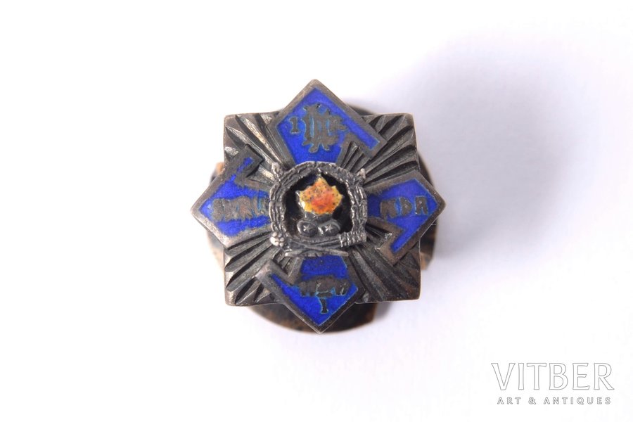 miniature badge, 1st Latvian Indepedent Company (Skrunda), Latvia, 20-30ies of 20th cent., 13 x 13.3 mm