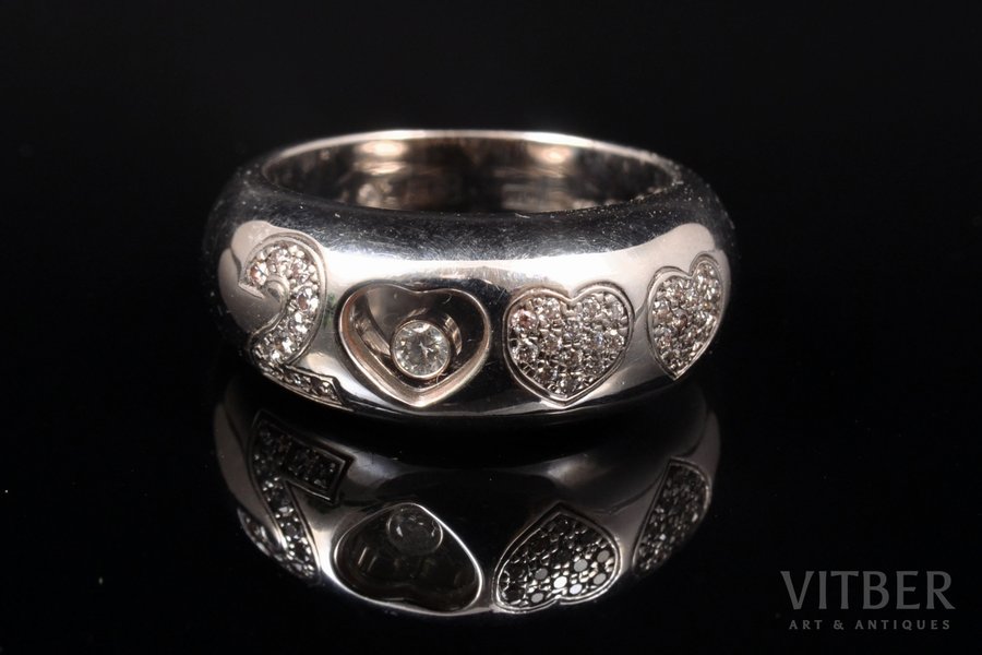 кольцо, Chopard, Millenium, золото, 750 проба, 9.57 г., размер кольца 16.75 (53), бриллиант, начало 21-го века