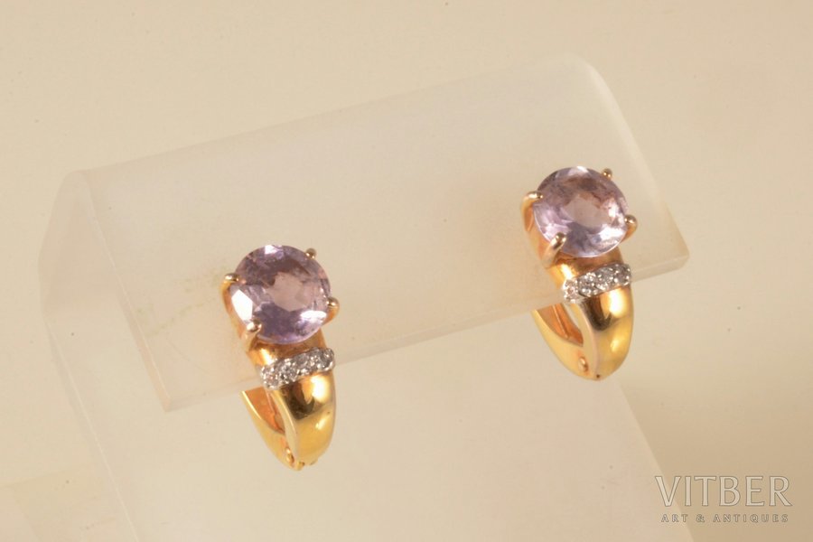 earrings, gold, 585 standard,...