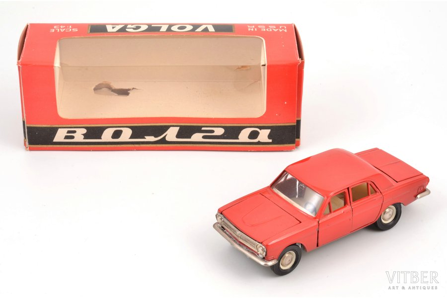 car model, GAZ 24 Volga Nr. A14, metal, USSR, ~ 1979, box is from other model