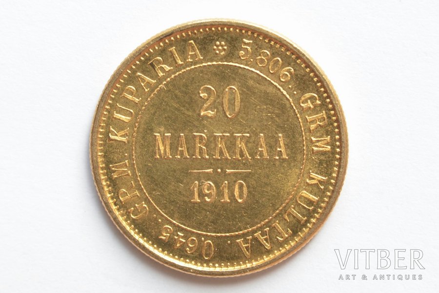 Finland, 20 marks, 1910, Nikol...