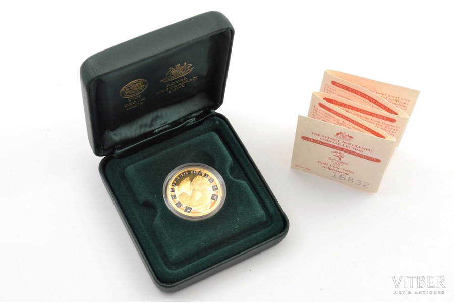 Australia, 100 dollars, 2000, 2000 Sydney Olympics - Achievement, gold, fineness 999, 10 g, fine gold weight 10 g, N# 200472