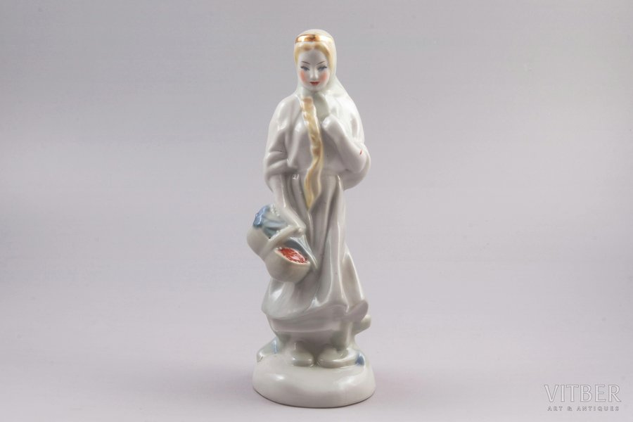 figurine, Baibinja, porcelain, Riga (Latvia), USSR, Riga porcelain factory, molder - Rimma Pancehovskaya, the 50ies of 20th cent., h 21.2 cm, second grade