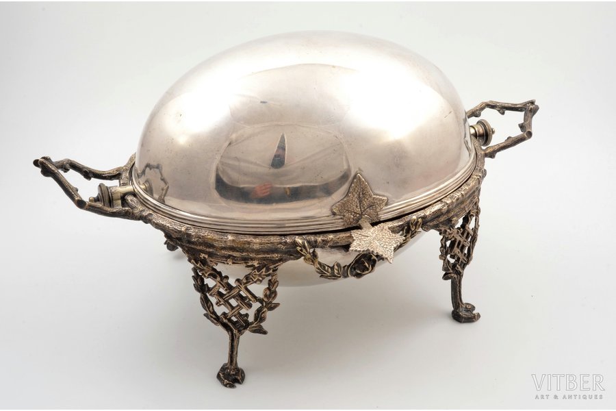 roast appliance, silver plated, Great Britain, the border of the 19th and the 20th centuries, 36 x 21 x 20 cm
