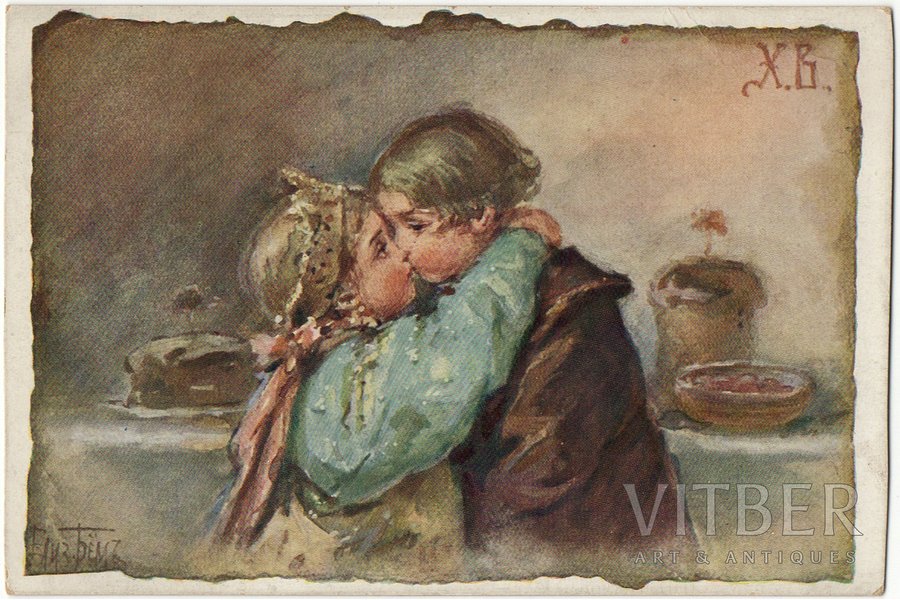 postcard, by artist Elisabeth Boehm, Russia, 1910, 13.7 х 9.2 cm