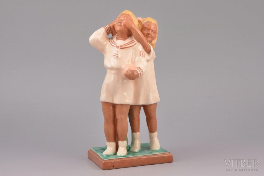 figurine, Children, ceramics, Lithuania, USSR, Kaunas industrial complex "Daile", 19.8 cm