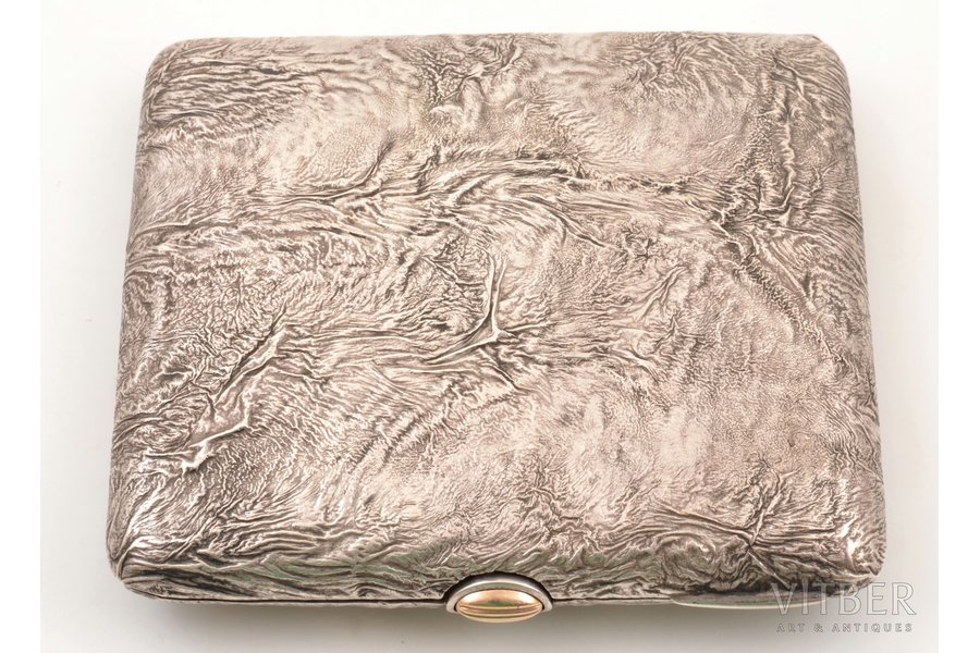 cigarette case, silver, "Nugget", 830 standard, 188 g, 9.7 x 8.8 x 1.9 cm, 1921, Turku, Finland