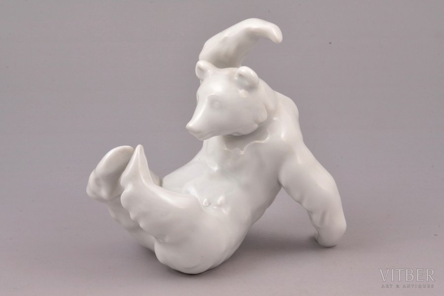 figurine, Playing Bear, porcelain, Germany, KPM Berlin, the 2nd half of the 20th cent., 10.2 cm