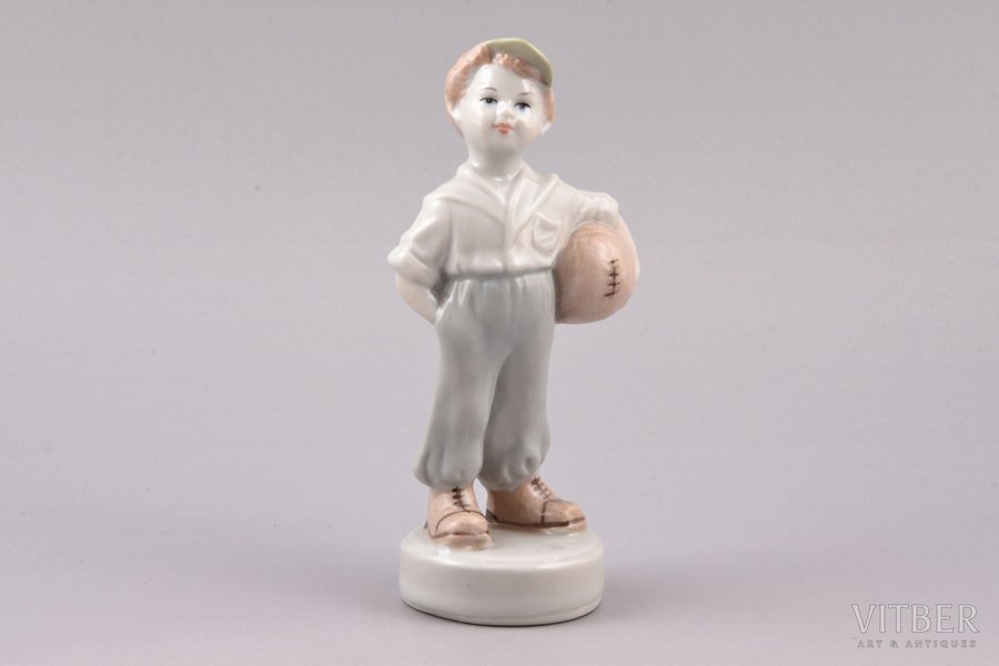 figurine, The young football player, porcelain, Riga (Latvia), USSR, Riga porcelain factory, molder - Zina Ulste, the 50ies of 20th cent., 12.4 cm