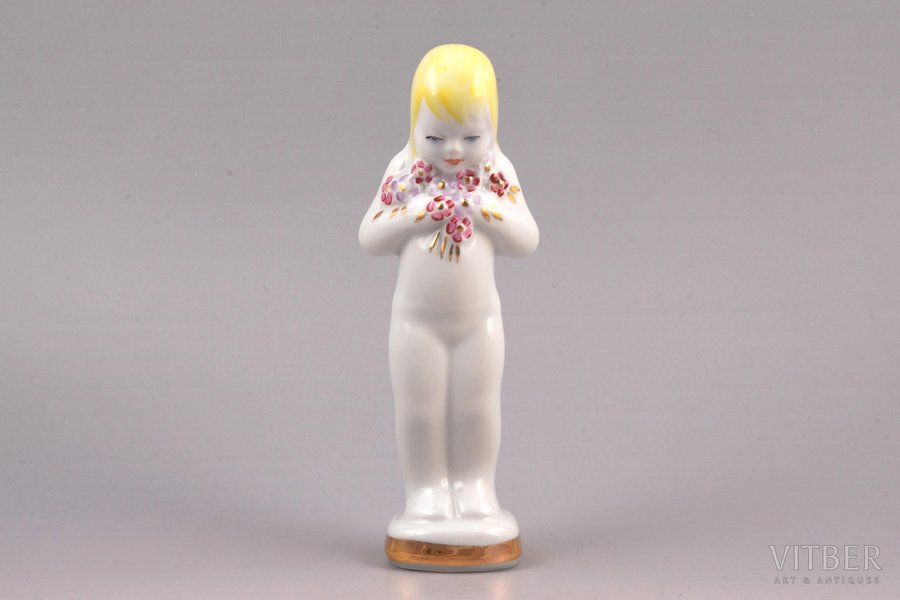 figurine, Girl with flowers, p...