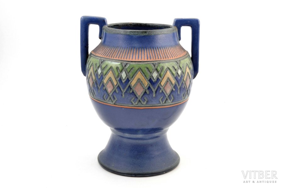 ваза, керамика, "Latvijas keramika" darbnīca, Рига (Латвия), 20-30е годы 20го века, h 23.4 см